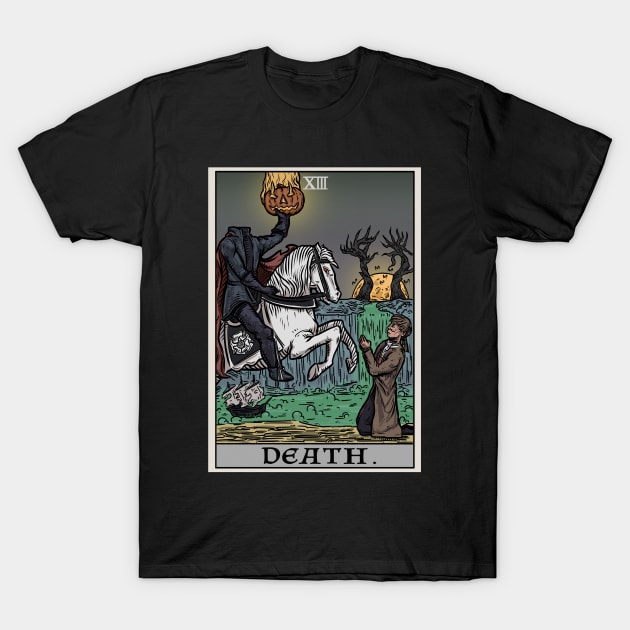 Death Tarot Card The Legend of Sleepy Hollow Headless Horseman T-Shirt by TheGhoulishGarb